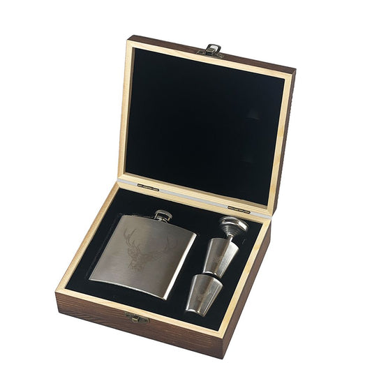 Hip Flask & Cup Set - Stag