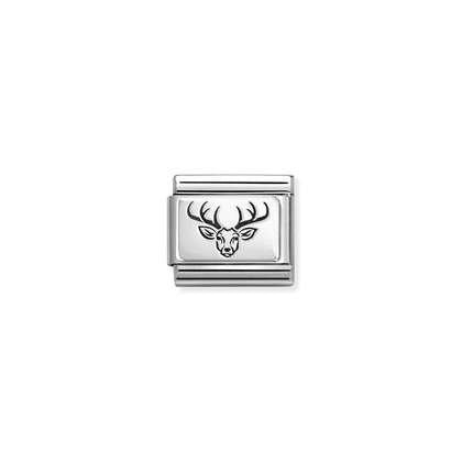 Stag Head Charm | Silver