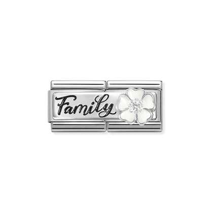 Family with Flower Double - Silver