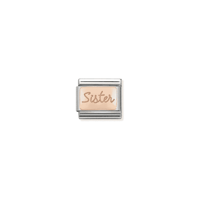 Sister Engraved Charm - 9K Rose Gold