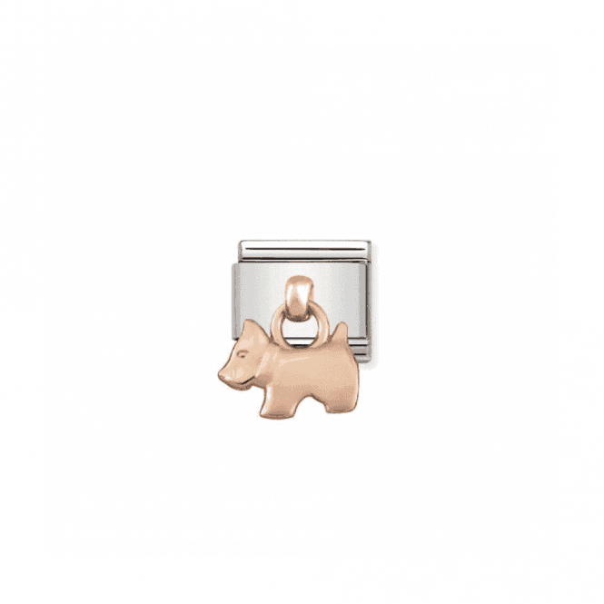 Scottie Dog 9K Rose Gold Drop Charm