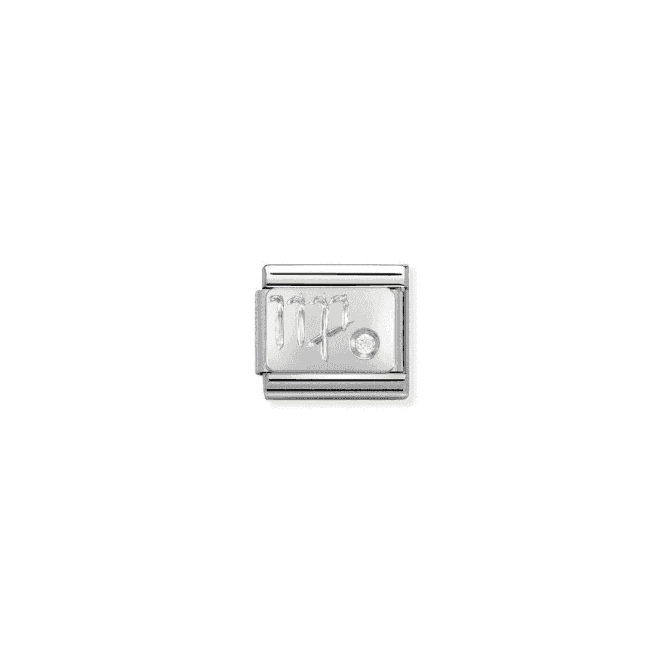 Virgo Star Sign Charm - Silver-CZ