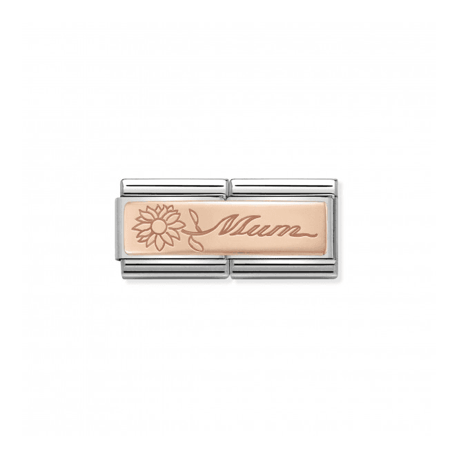 Mum Flower 9K Rose Gold Double Charm