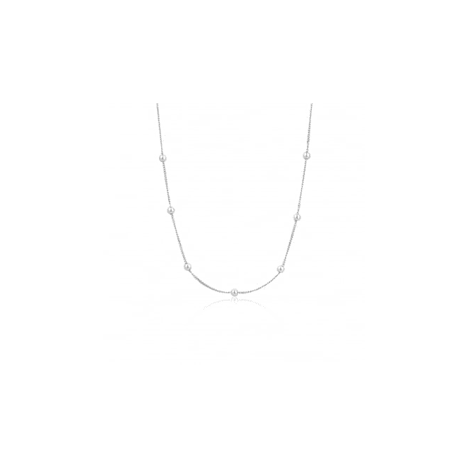 Modern Silver Beaded Necklace