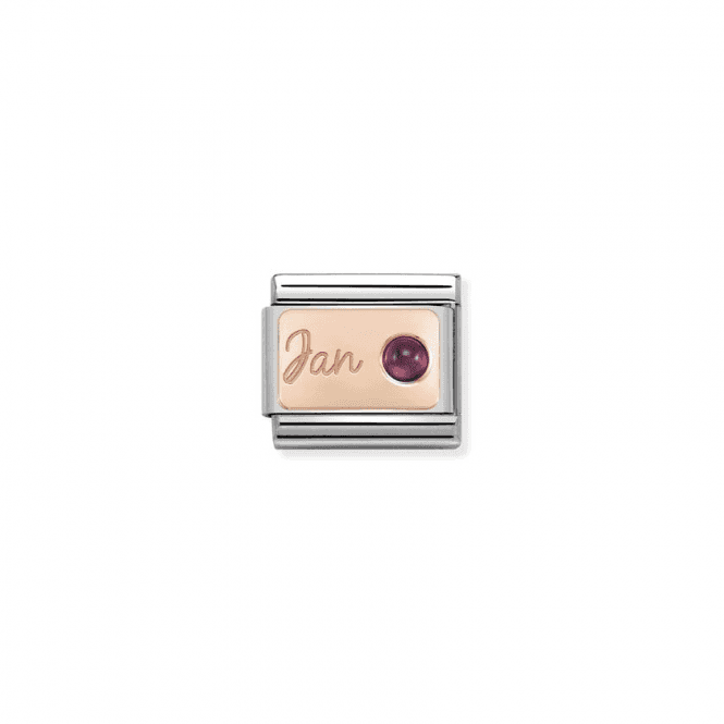 January Birthstone 9k Rose Gold Charm