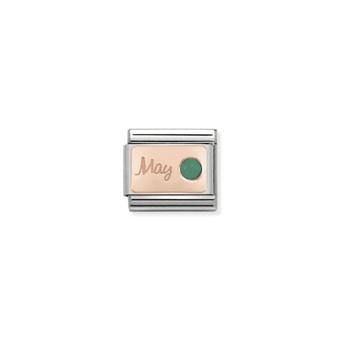 May Birthstone 9k Rose Gold Charm