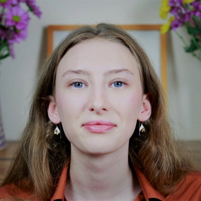 Snow Drop Silver & Gold Hook Earrings