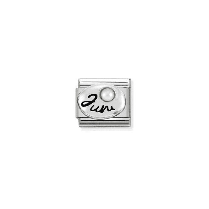 June Birthstone Silver Charm