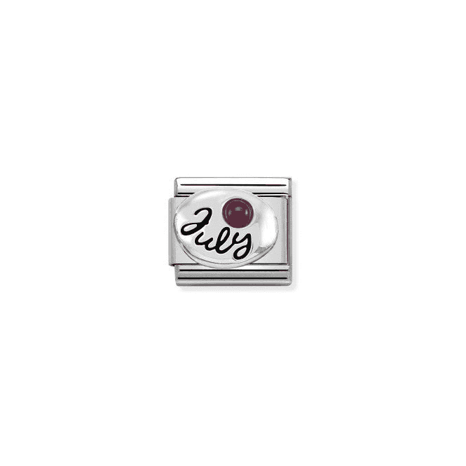 July Birthstone Silver Charm