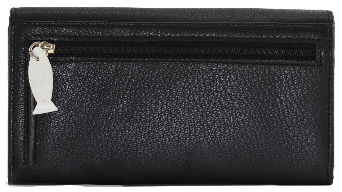 Midnight Cats Flap Over Purse Black