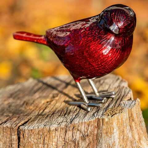 Brushed Aluminium Bird | Red