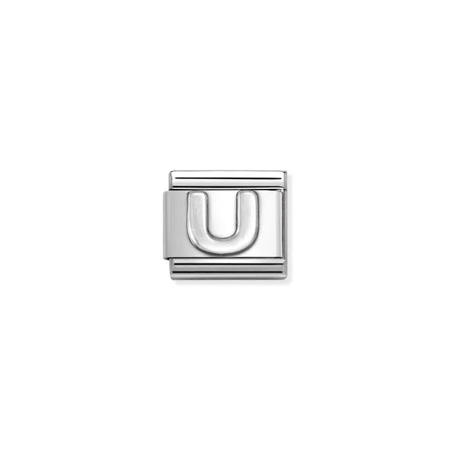 U Letter Charm - Silver