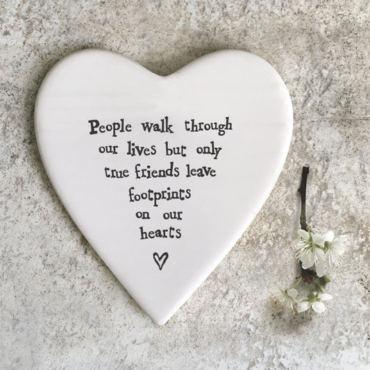 Porcelain Heart Coaster | True Friends
