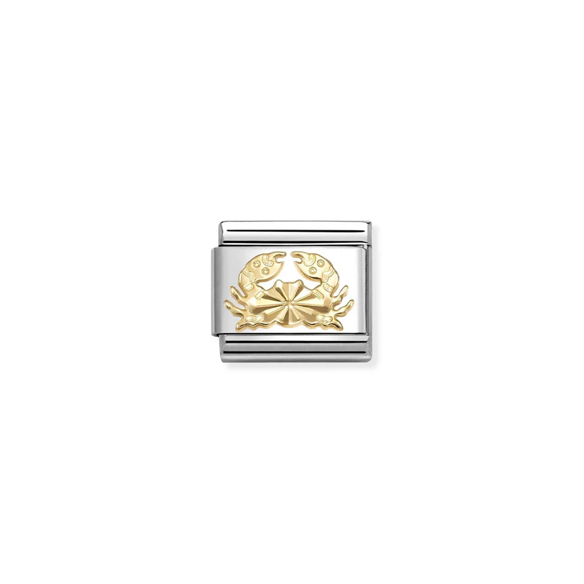 Diamond Coated Cancer Star Sign Link | 18K Gold