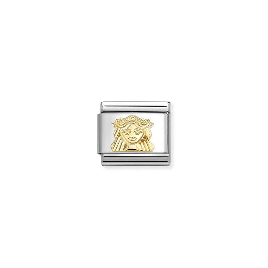 Diamond Coated Virgo Star Sign Link | 18K Gold