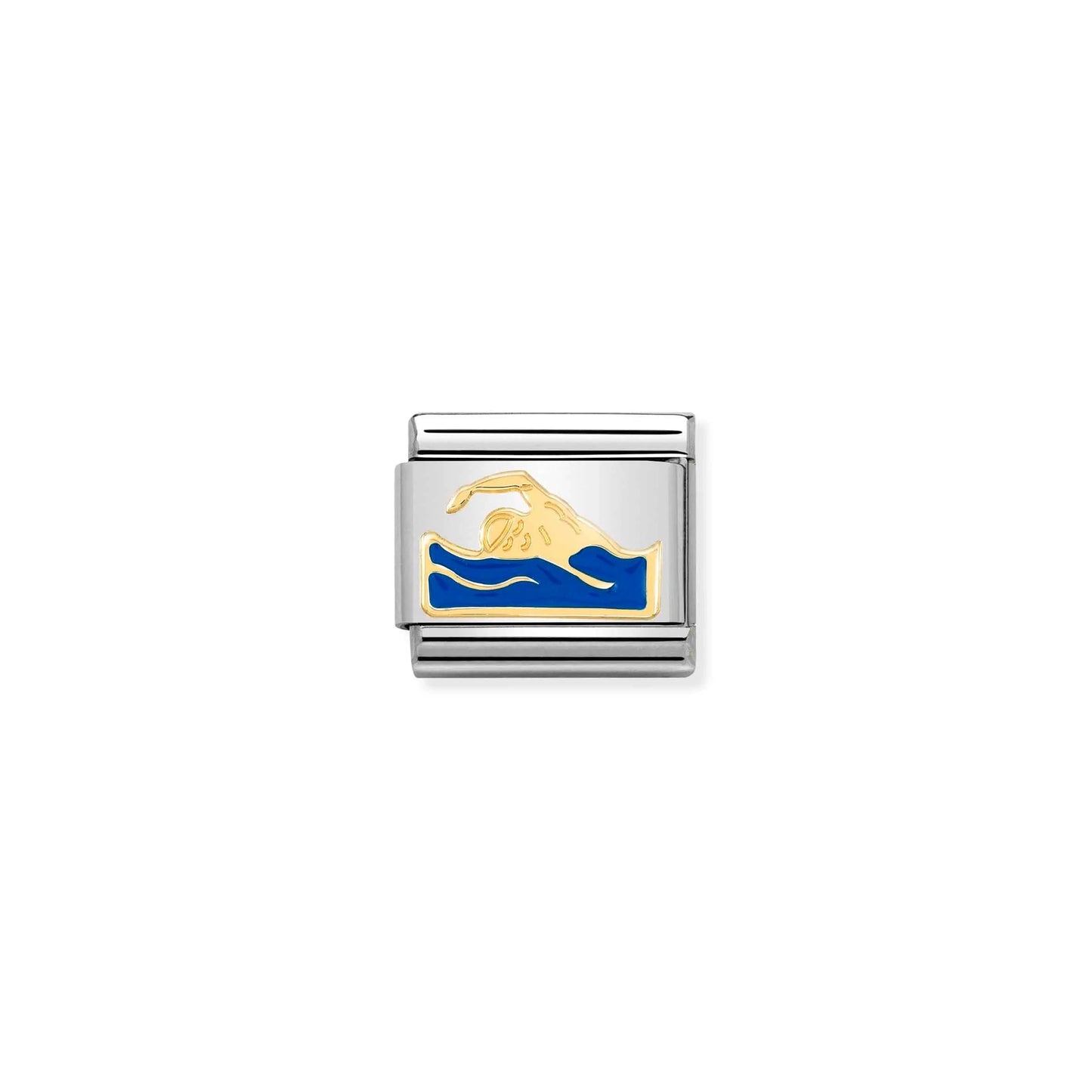Swimmer Link | 18k Gold & Enamel