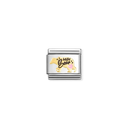 Mum Bear Pink Link | 18k Gold & Enamel