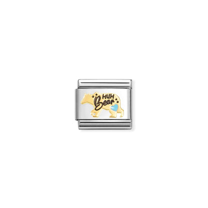 Mum Bear Blue Link | 18k Gold & Enamel