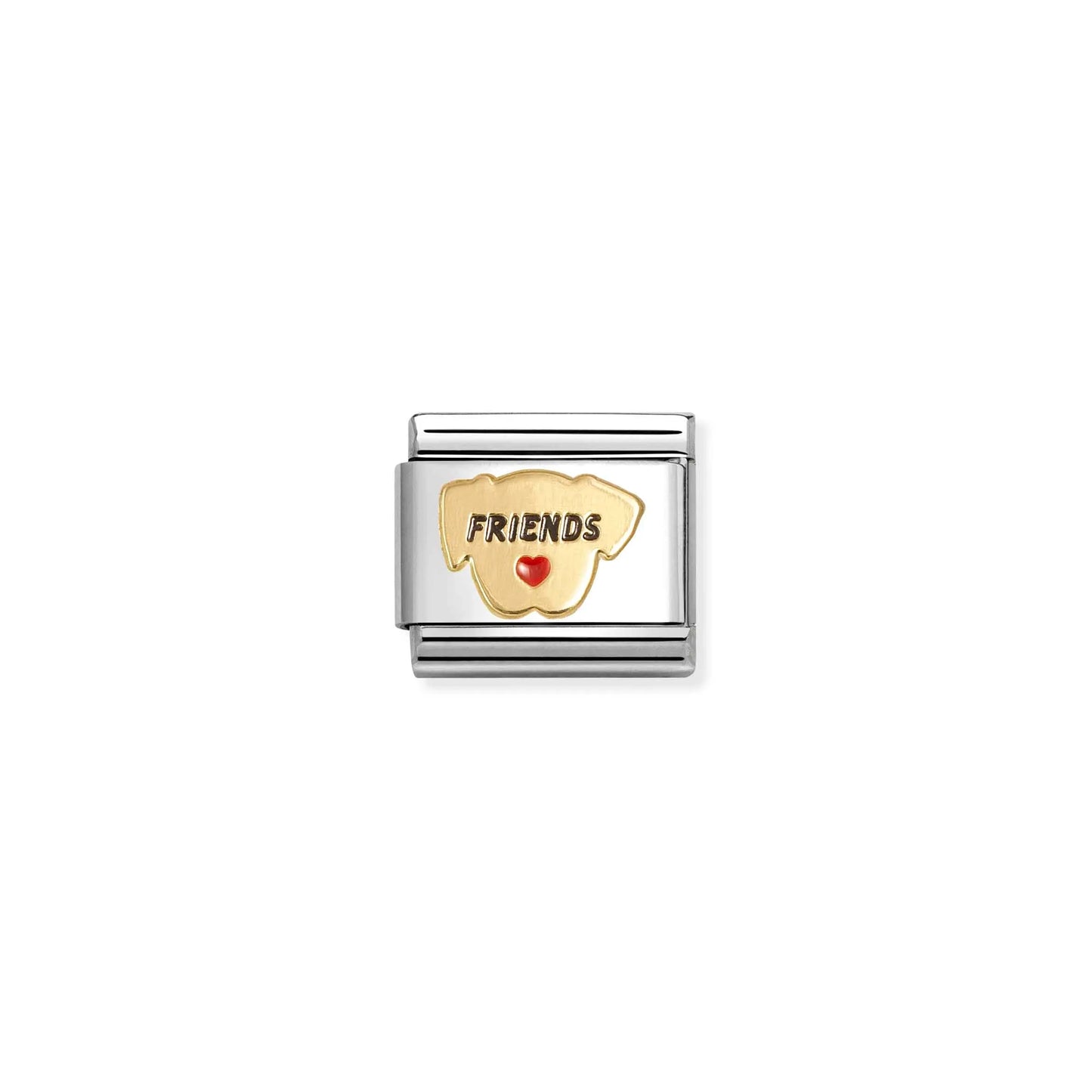 Dog Friends with Heart Link | 18k Gold & Enamel