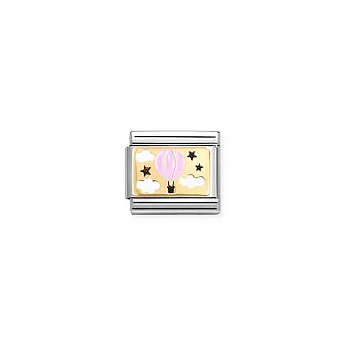 Hot Air Balloon Pink Link | 18k Gold & Enamel