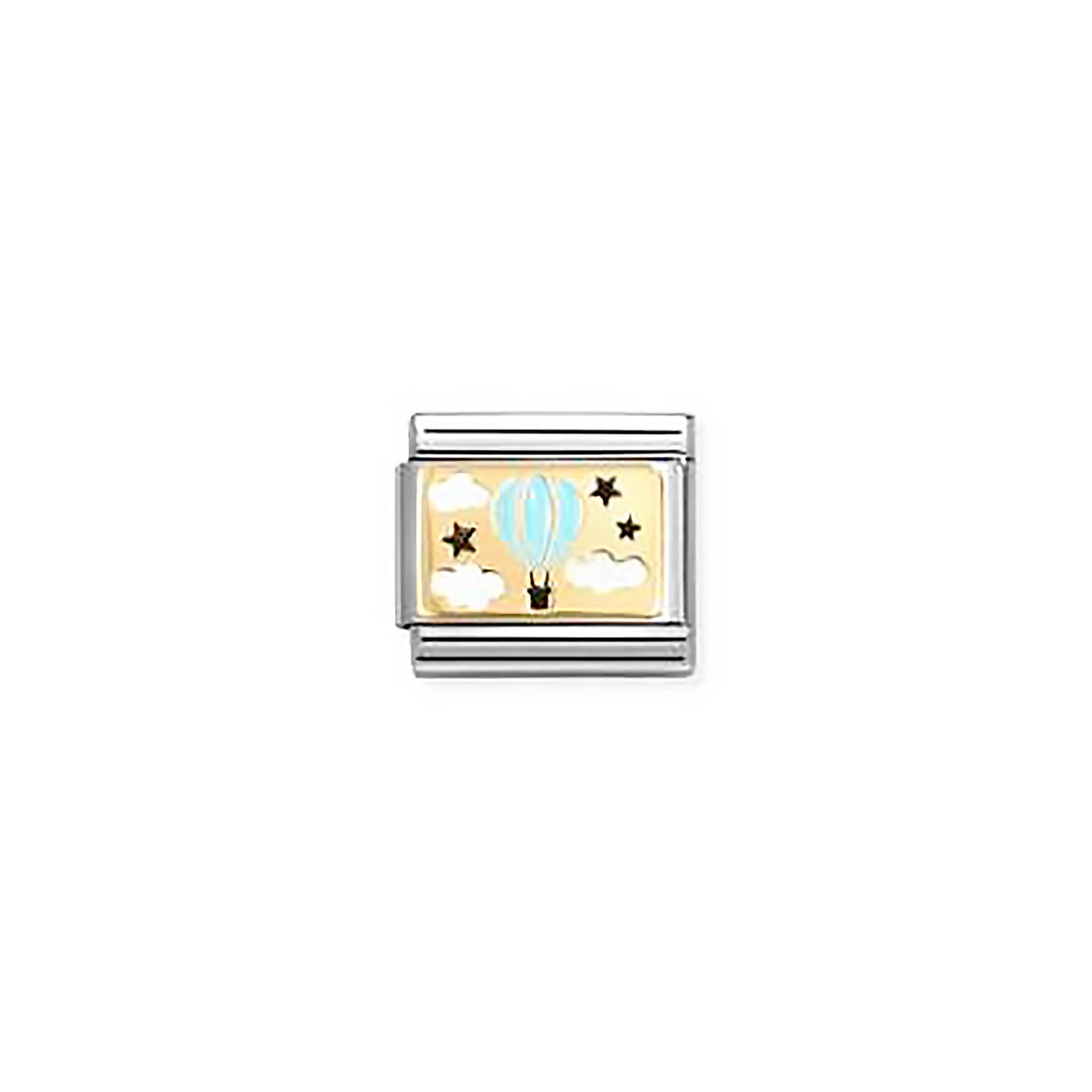 Hot Air Balloon Blue Link | 18k Gold & Enamel