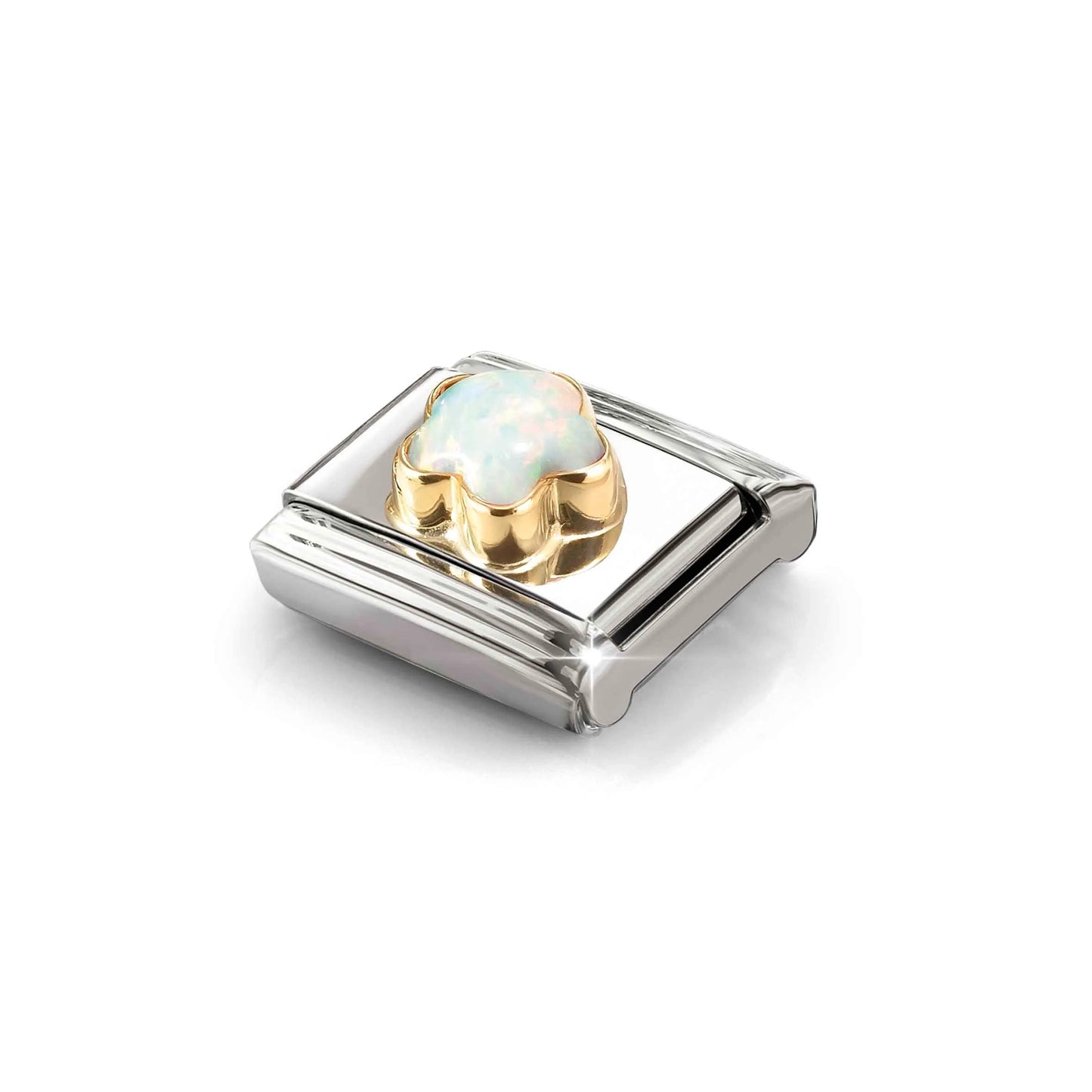 White Flower Opal Link | 18K Gold
