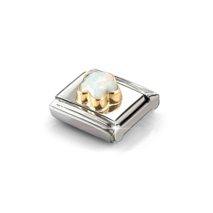 White Flower Opal Link | 18K Gold