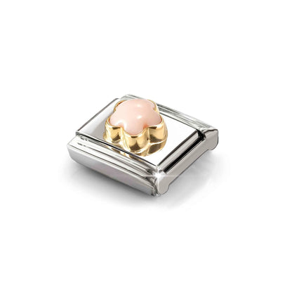 Pink Flower Coral Link | 18K Gold