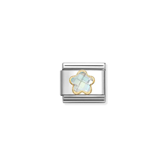 White Flower CZ Link | 18K Gold