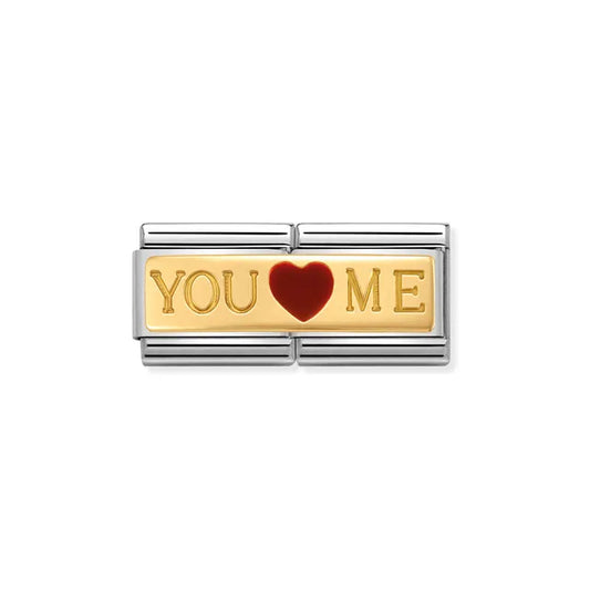 You and Me Heart- 18K Gold and Enamel