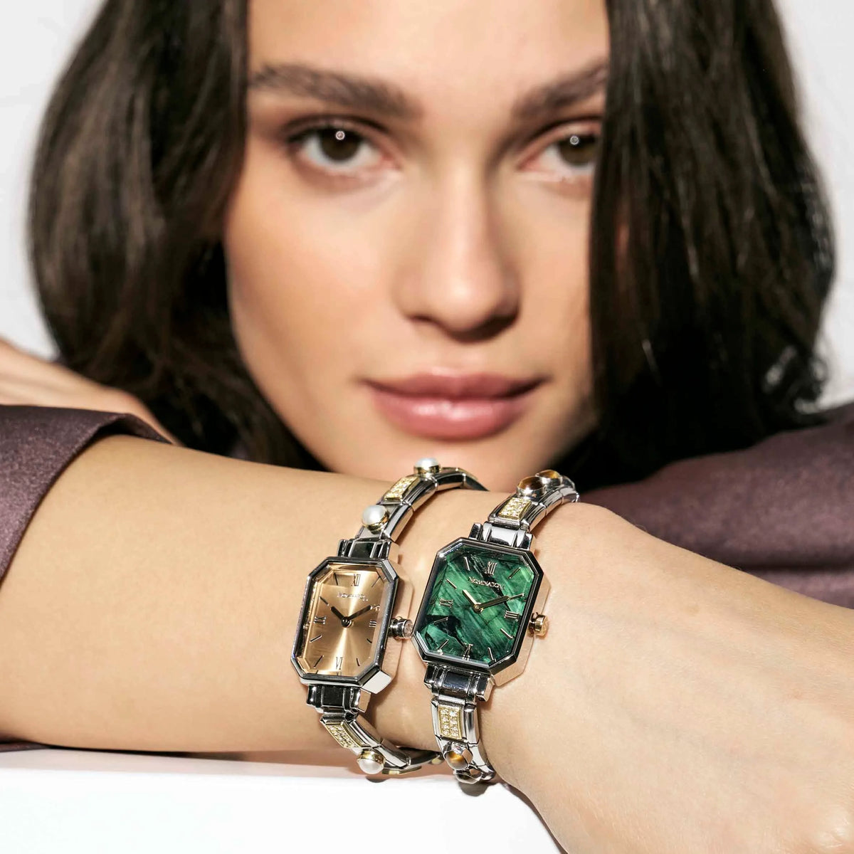Paris Rectangle Green Malachite | Composable® Watch