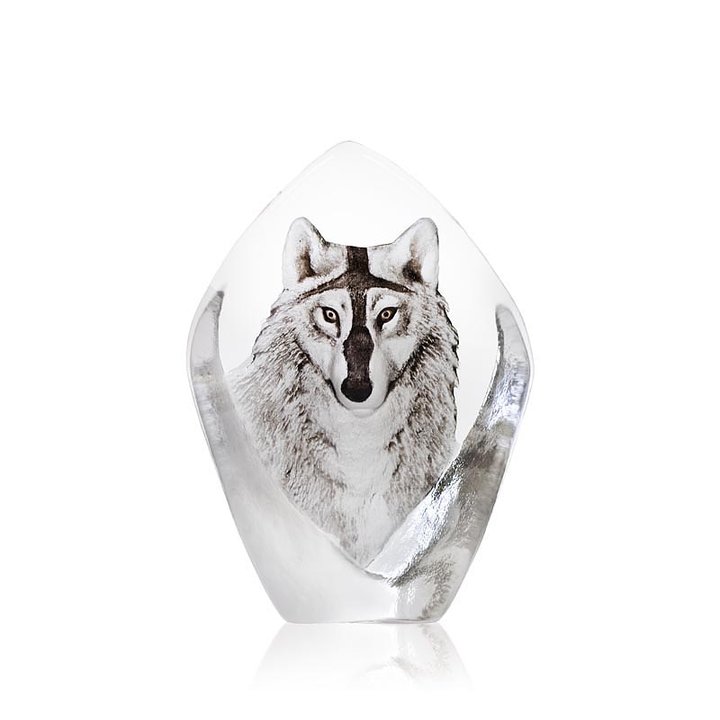 Cast Crystal Sculpture | Wolf