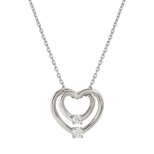 CosmicLove Heart Large Silver & CZ | Necklace