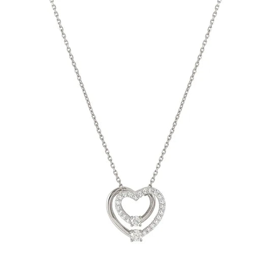CosmicLove Heart Large Silver & Pave | Necklace