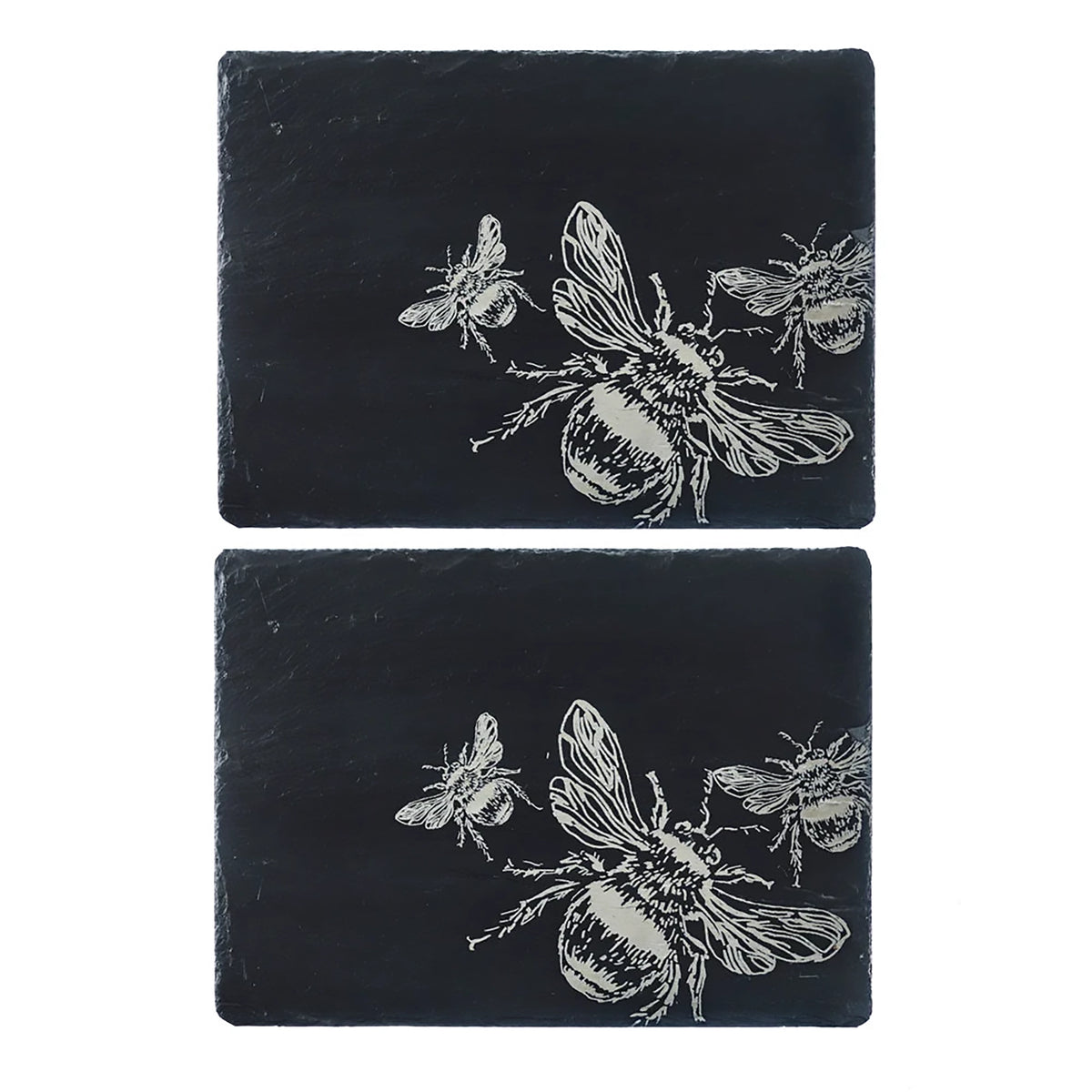 Set of 2 Slate Etched Place Mats | Bee