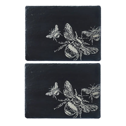 Set of 2 Slate Etched Place Mats | Bee