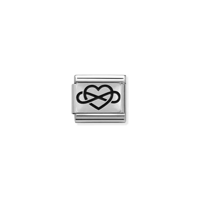 Infinity Heart Charm Silver