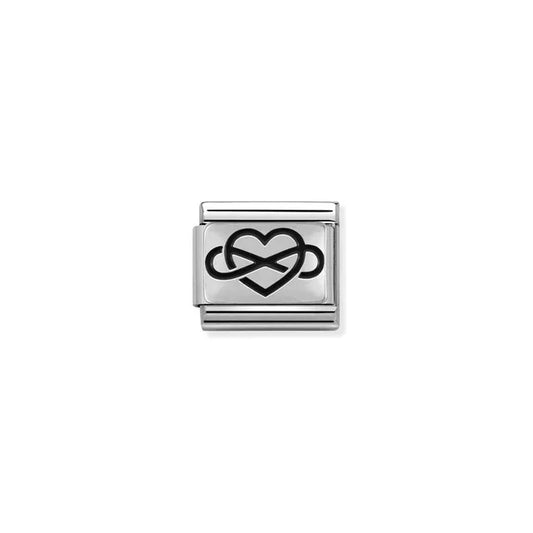 Infinity Heart Charm Silver