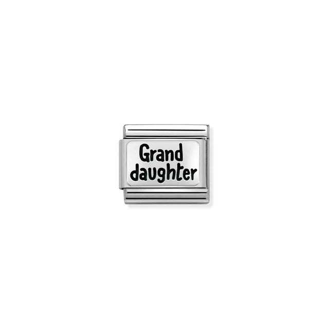 Grand-daughter Oxidised Charm - Silver