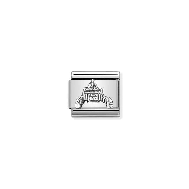 St Peters Square Rome Charm - Silver