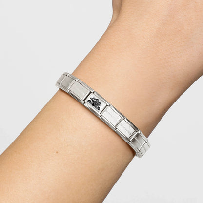 Book with Flowers Link | Silver