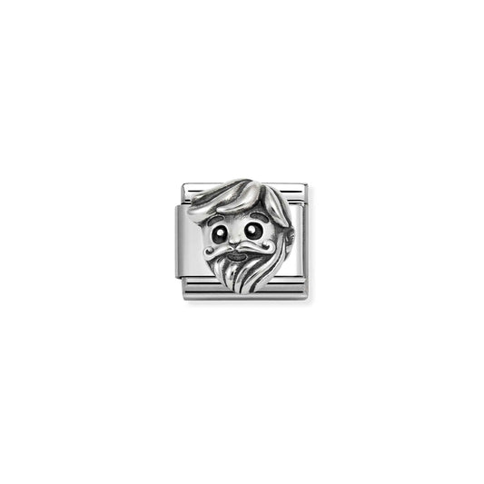 Raised Grandfather Link | Silver