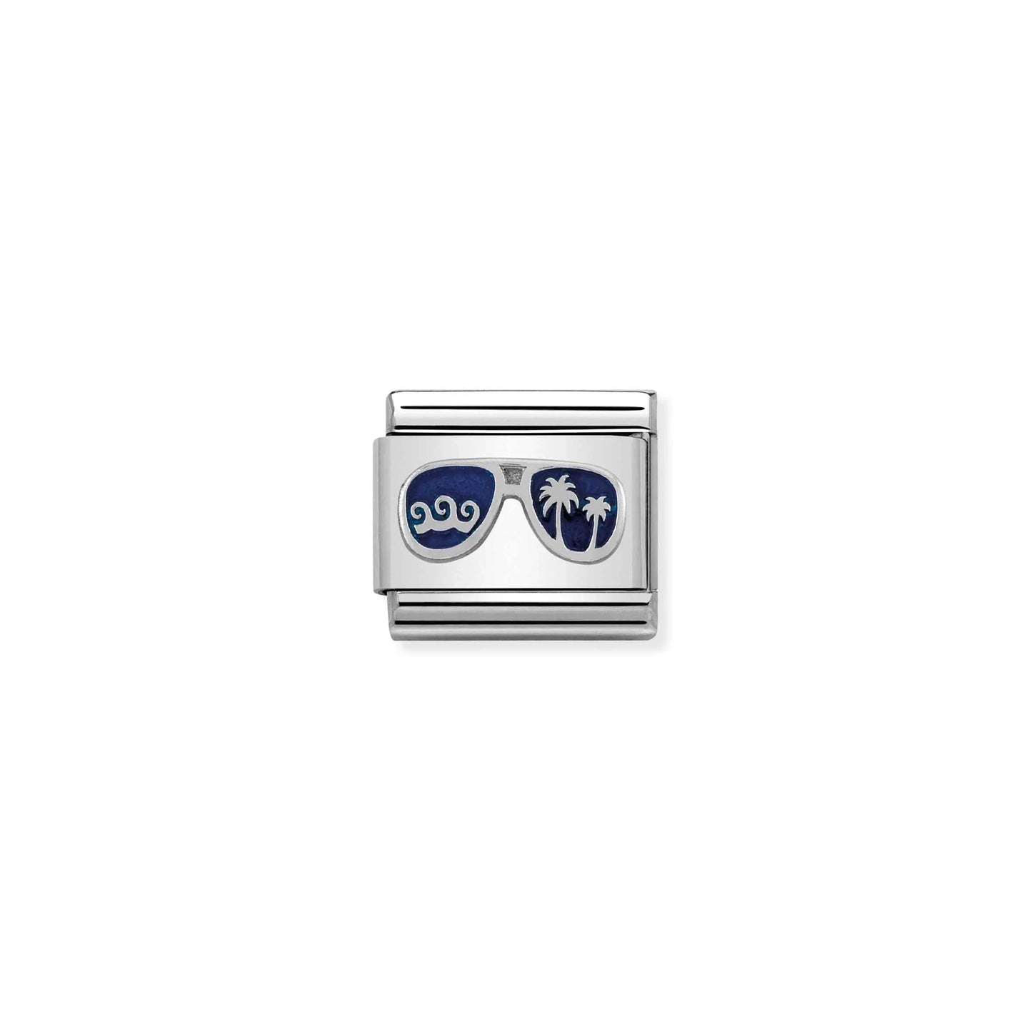 Blue Miami Sunglasses Link | Silver & Enamel