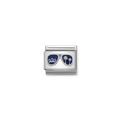 Blue Miami Sunglasses Link | Silver & Enamel