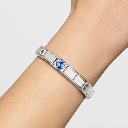 Heart Globe Link | Silver & Enamel