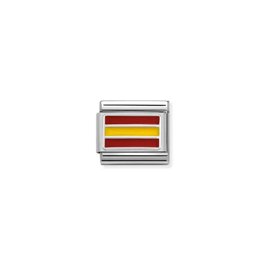 Spain Flag Charm in Silver and Enamel