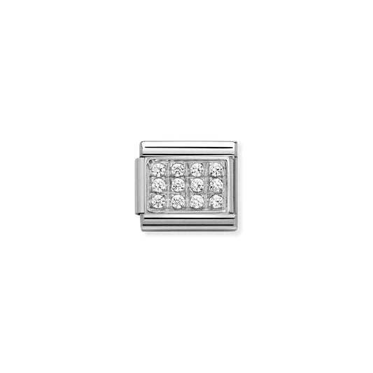 White CZ Pavé Link | Silver & Stones