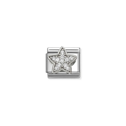 White Pavé Star Link | Silver & CZ