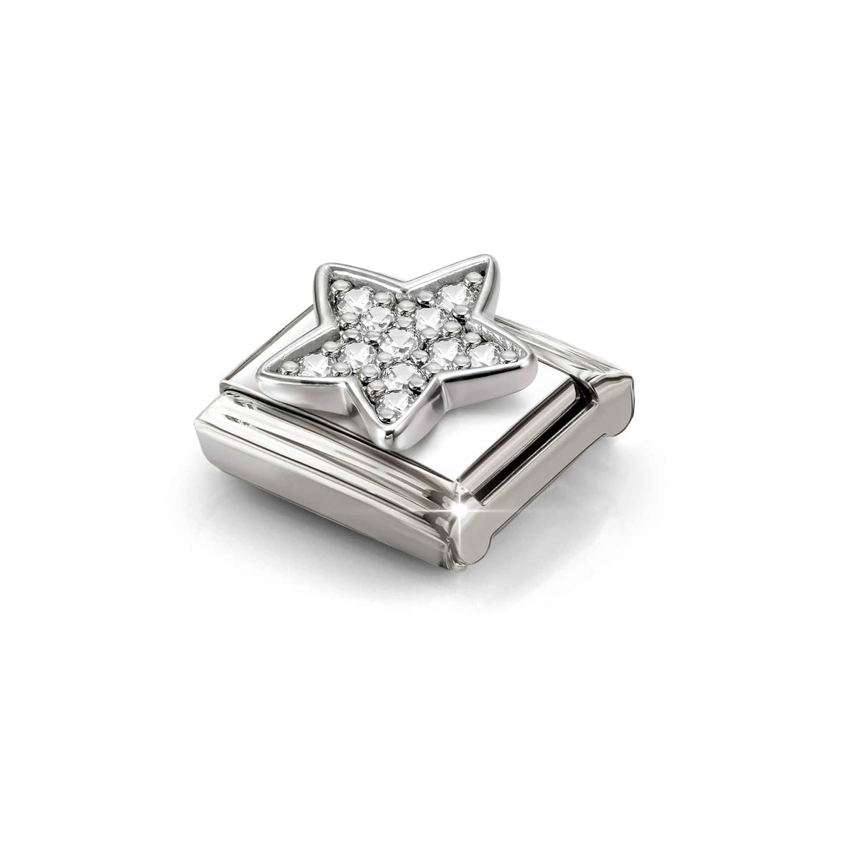 Pavé Star White CZ Link | Silver