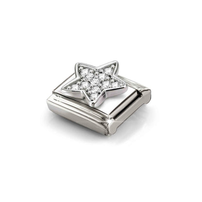 Pavé Star White CZ Link | Silver
